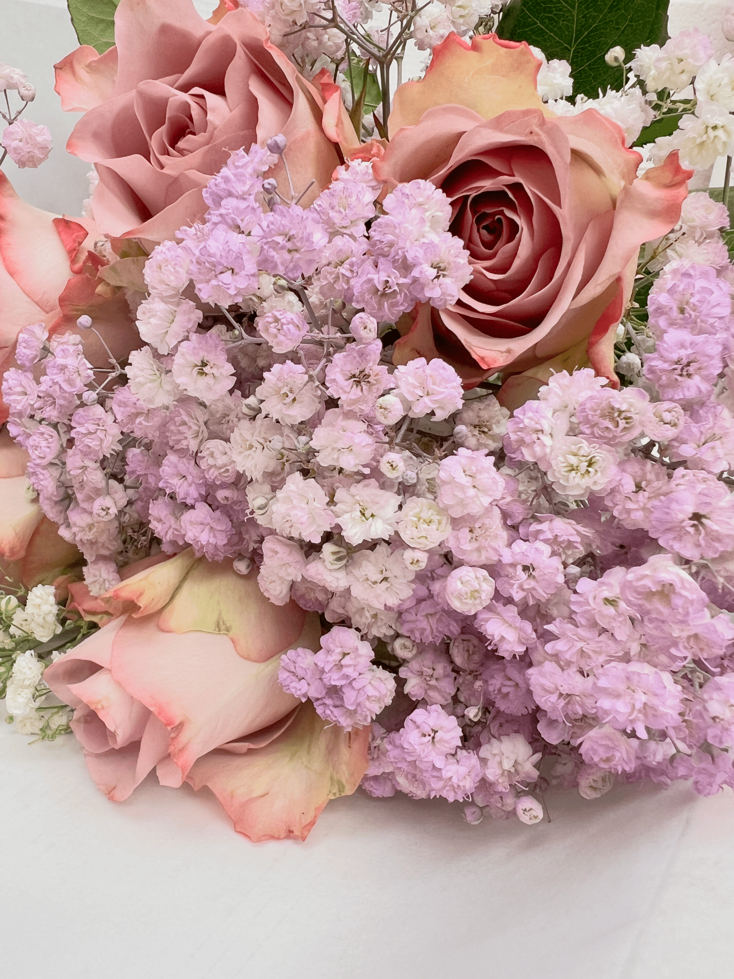 Purple Gypsophila and Roses 